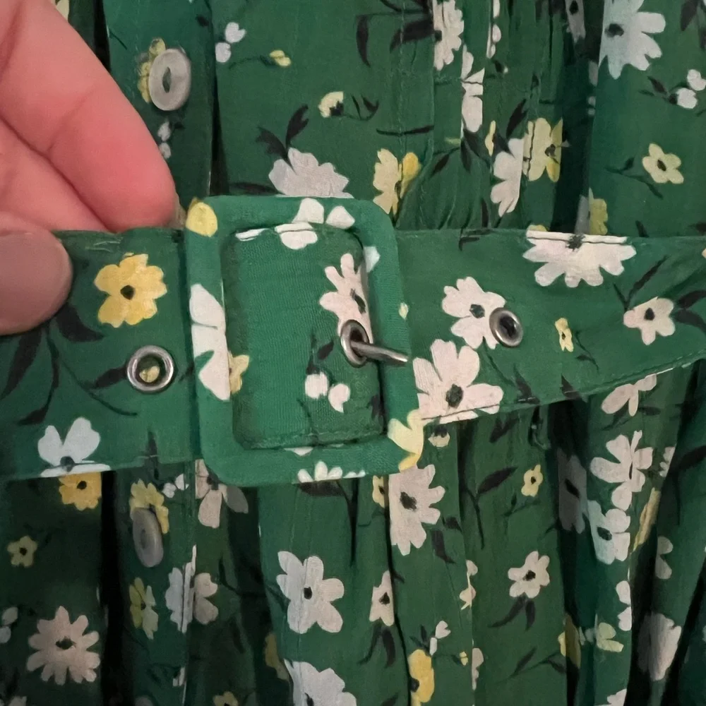 NWT Free People Green Floral Dress - Picture 8 of 9